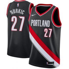 Wholesale Cheap Blazers #27 Jusuf Nurkic Black Basketball Swingman Icon Edition Jersey