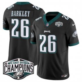 Cheap Men\'s Philadelphia Eagles #26 Saquon Barkley Black 2024 NFC East Champions F.U.S.E. Vapor Untouchable Limited Stitched Football Jersey