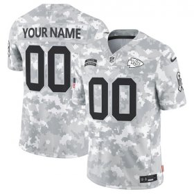 Men\'s Kansas City Chiefs Active Player Custom 2024 F.U.S.E Arctic Camo Salute To Service Limited Stitched Football Jersey