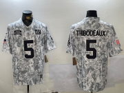 Cheap Men's New York Giants #5 Kayvon Thibodeaux Arctic Camo 2024 FUSE Salute to Service Limited Stitched Jersey