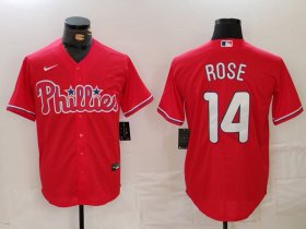 Men\'s Philadelphia Phillies #14 Pete Rose Red Cool Base Stitched Jersey