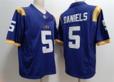 Cheap Men's LSU Tigers #5 Jayden Daniels Blue Stitched Jersey