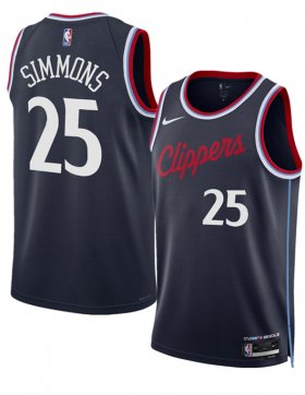 Cheap Men\'s Los Angeles Clippers #25 Ben Simmons Navy 2024-25 Icon Edition Stitched Jersey