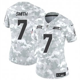 Cheap Women\'s Seattle Seahawks #7 Geno Smith 2024 F.U.S.E Arctic Camo Salute To Service Limited Stitched Football Jersey(Run Small)