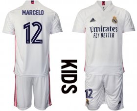 Wholesale Cheap Youth 2020-2021 club Real Madrid home 12 white Soccer Jerseys