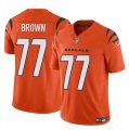 Cheap Youth Cincinnati Bengals #77 Trent Brown Orange 2024 F.U.S.E. Vapor Untouchable Limited Stitched Jersey