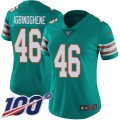 Wholesale Cheap Nike Dolphins #46 Noah Igbinoghene Aqua Green Alternate Women's Stitched NFL 100th Season Vapor Untouchable Limited Jersey