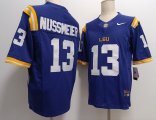 Cheap Men's LSU Tigers #13 Garrett Nussmeier Purple FUSE College Stitched Jersey