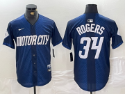 Cheap Men's Detroit Tigers #34 Jake Rogers 2024 Navy City Connect Cool Base Limited Stitched Jersey