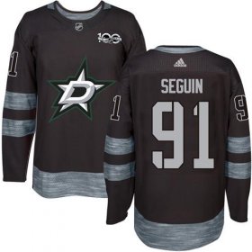 Wholesale Cheap Adidas Stars #91 Tyler Seguin Black 1917-2017 100th Anniversary Stitched NHL Jersey