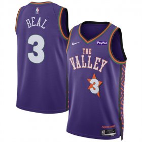 Cheap Men\'s Phoenix Suns #3 Bradley Beal Purple 2024-25 City Edition Stitched Basketball Jersey