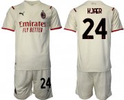 Wholesale Cheap Men 2021-2022 Club AC Milan away cream 24 Soccer Jersey