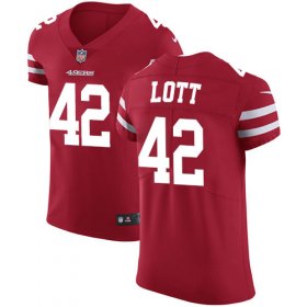 Wholesale Cheap Nike 49ers #42 Ronnie Lott Red Team Color Men\'s Stitched NFL Vapor Untouchable Elite Jersey