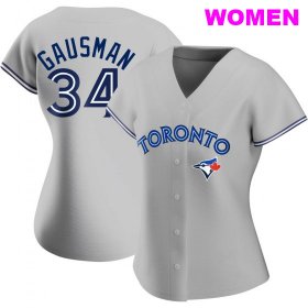 Wholesale WOMEN\'S TORONTO BLUE JAYS #34 KEVIN GAUSMAN GRAY ROAD JERSEY