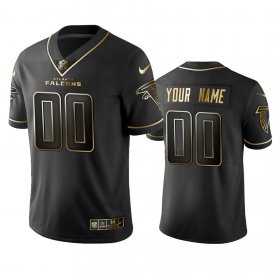 Wholesale Cheap Falcons Custom Men\'s Stitched NFL Vapor Untouchable Limited Black Golden Jersey