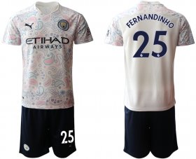 Wholesale Cheap Men 2020-2021 club Manchester City away 25 white Soccer Jerseys