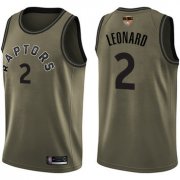 Wholesale Cheap Raptors #2 Kawhi Leonard Green 2019 Finals Bound Basketball Swingman Salute to Service Jersey