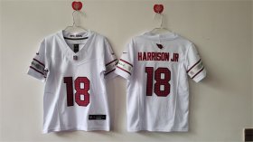 Cheap Women\'s Arizona Cardinals #18 Marvin Harrison Jr White 2024 F.U.S.E Stitched Jersey(Run Small)