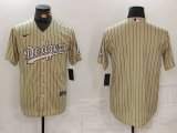 Cheap Men's Los Angeles Dodgers Blank Cream Pinstripe Stitched Cool Base Nike Jersey