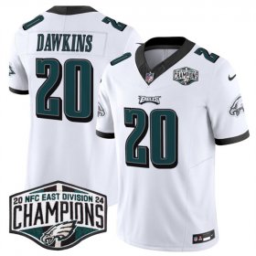 Cheap Men\'s Philadelphia Eagles #20 Brian Dawkins White 2024 NFC East Champions F.U.S.E. Vapor Untouchable Limited Stitched Football Jersey