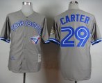 Wholesale Cheap Mitchell And Ness 1992 Blue Jays #29 Joe Carter Grey Stitched MLB Throwback Jersey