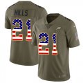 Wholesale Cheap Nike Eagles #21 Jalen Mills Olive/USA Flag Men's Stitched NFL Limited 2017 Salute To Service Jersey