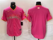 Wholesale Cheap Men's San Diego Padres Blank Pink Cool Base Stitched Baseball Jersey