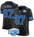 Cheap Men's Detroit Lions #87 Sam LaPorta Black 2024 NFC North Champions F.U.S.E. Vapor Limited Stitched Jersey