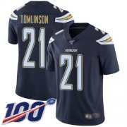 Wholesale Cheap Nike Chargers #21 LaDainian Tomlinson Navy Blue Team Color Men's Stitched NFL 100th Season Vapor Limited Jersey