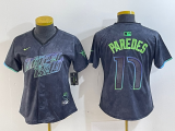 Wholesale Cheap Women's Tampa Bay Rays #17 Isaac Paredes Charcoal 2024 City Connect Limited Cool Base Jersey