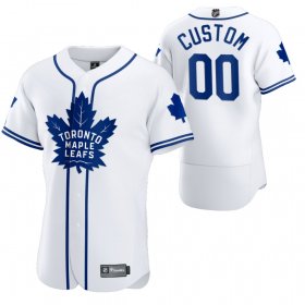 Wholesale Cheap Toronto Maple Leafs Custom Men\'s 2020 NHL x MLB Crossover Edition Baseball Jersey White