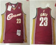 Wholesale Cheap Men's Cleveland Cavaliers #23 LeBron James 2003-04 Burgundy Red Hardwood Classics Soul Swingman Throwback Jersey