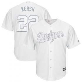 Wholesale Cheap Dodgers #22 Clayton Kershaw White \"Kersh\" Players Weekend Cool Base Stitched MLB Jersey