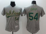 Wholesale Cheap Men Oakland Athletics 54 Gray Grey Elite 2021 MLB Jerseys