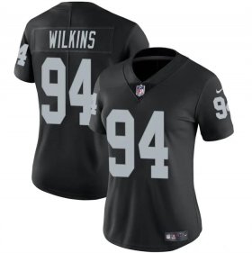 Cheap Women\'s Las Vegas Raiders #94 Christian Wilkins Black Vapor Football Stitched Jersey