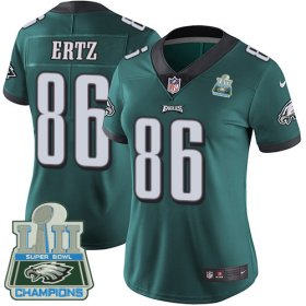 Wholesale Cheap Nike Eagles #86 Zach Ertz Midnight Green Team Color Super Bowl LII Champions Women\'s Stitched NFL Vapor Untouchable Limited Jersey