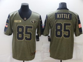 Wholesale Cheap Men\'s San Francisco 49ers #85 George Kittle Nike Olive 2021 Salute To Service Limited Player Jersey