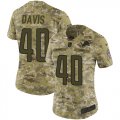 Wholesale Cheap Nike Lions #40 Jarrad Davis Camo Women's Stitched NFL Limited 2018 Salute to Service Jersey