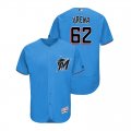 Wholesale Cheap marlins #62 Jose Urena Blue Alternate 2019 Authentic Collection Flex Base Stitched MLB Jersey