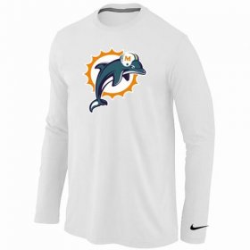 Wholesale Cheap Nike Miami Dolphins Logo Long Sleeve T-Shirt White