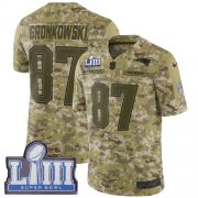 Wholesale Cheap Nike Patriots #87 Rob Gronkowski Camo Super Bowl LIII Bound Youth Stitched NFL Limited 2018 Salute to Service Jersey