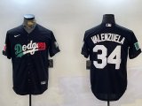 Cheap Men's Los Angeles Dodgers #34 Toro Valenzuela Black Mexico 2024 World Series Cool Base Stitched Baseball Jersey