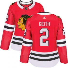 Wholesale Cheap Adidas Blackhawks #2 Duncan Keith Red Home Authentic Women\'s Stitched NHL Jersey