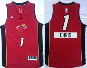 Wholesale Cheap Miami Heat #1 Chris Bosh Revolution 30 Swingman 2014 Christmas Day Red Jersey