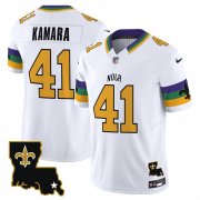 Cheap Men's New Orleans Saints #41 Alvin Kamara White 2024 F.U.S.E. Vapor Limited Stitched Jersey