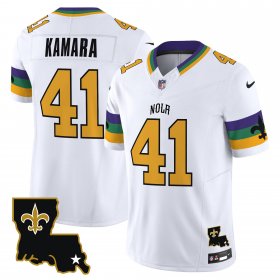 Cheap Men\'s New Orleans Saints #41 Alvin Kamara White 2024 F.U.S.E. Vapor Limited Stitched Jersey