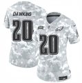 Cheap Women's Philadelphia Eagles #20 Brian Dawkins 2024 F.U.S.E Arctic Camo Salute To Service Limited Stitched Jersey(Run Small)