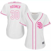 Wholesale Cheap Padres #30 Eric Hosmer White/Pink Fashion Women's Stitched MLB Jersey