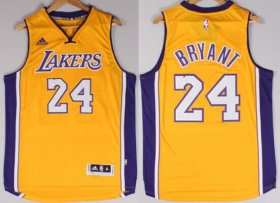 Wholesale Cheap Los Angeles Lakers #24 Kobe Bryant Revolution 30 Swingman 2014 New Yellow Jersey