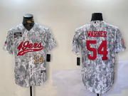 Cheap Men's San Francisco 49ers #54 Fred Warner Arctic Camo 2024 Salute to Service Stitched Baseball Jerseys